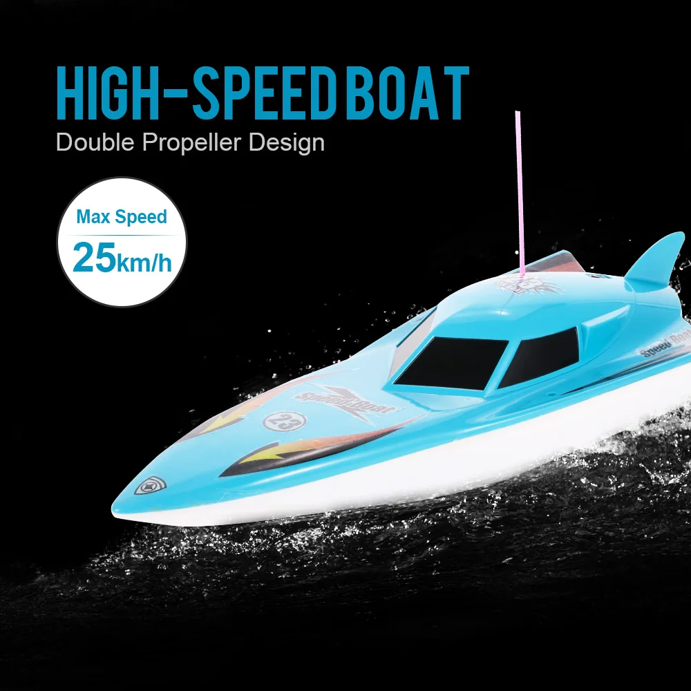 

27MHZ C212 25km/h Remote Control High Speed Boat Electric Ship RC Waterproof Toy Children Gift Built in 7.2V 700mAh Nicd battery