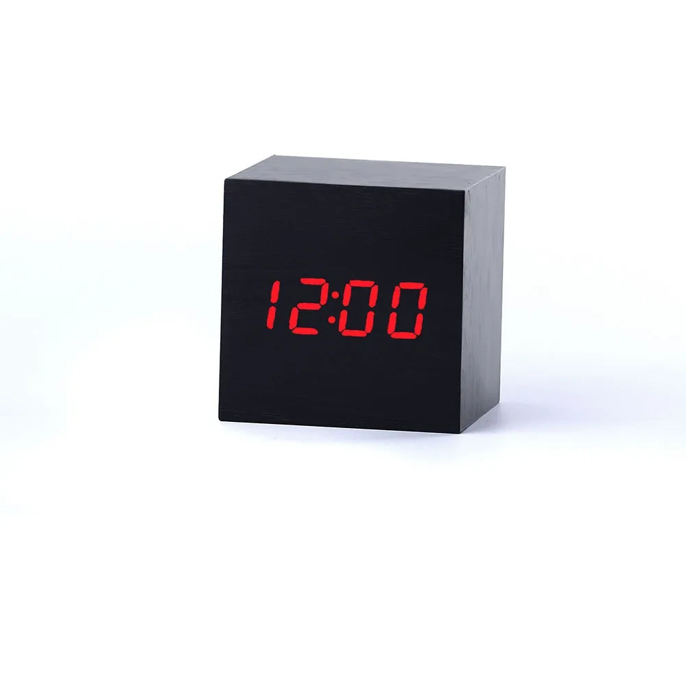 Chinese Style Sound Control Wooden Wood Square LED Alarm Clock Desktop Table Digital Thermometer Wood USB/AAA Clock Chinese Style Sound Control Wooden Wood Square LED Alarm Clock Desktop Table Digital Thermometer Wood USB/AAA Clock