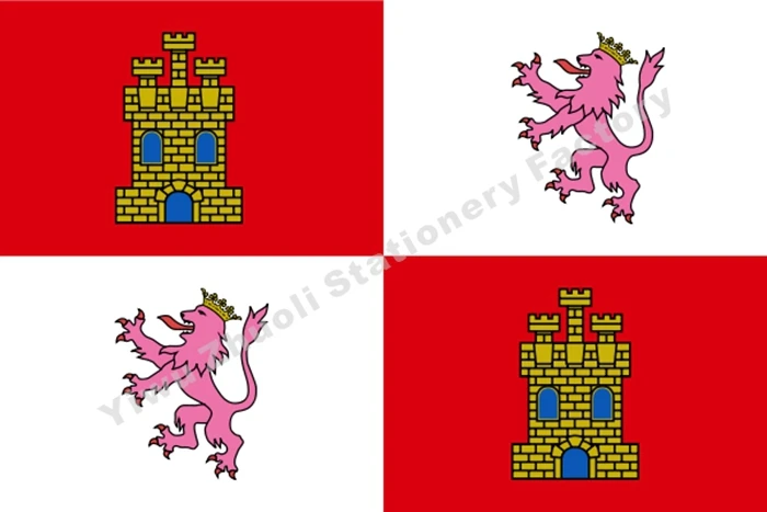 Кастилия Y Leon ФЛАГ 150x90 см (3x5 футов) 120 г 100D полиэстер двойная строчка Высокое