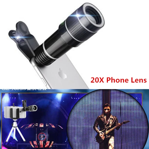 

Camera Lens 20x Universal Telephoto Telescope Mobile Phone Lense and Clip for iPhone X 7 8 plus Samsung Xiaomi Huawei Smartphone