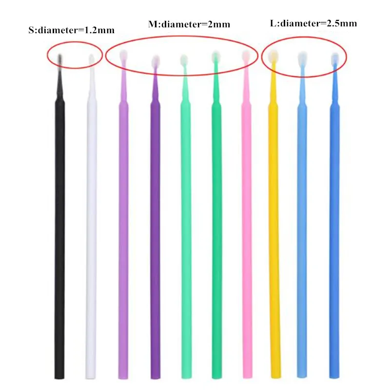 Горячая Распродажа, 100 шт, одноразовые кисти для макияжа, клей для ресниц, чистящий карандаш для наращивания ресниц, прочные Микро-индивидуальные аппликаторы