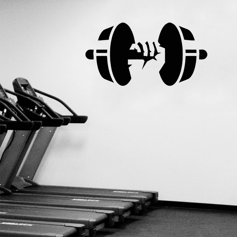 

STIZZY Wall Decal Dumbbell Pattern Wall Sticker Gym Sport Fitness Bodybuilding Center Removable Vinyl Adhesive Poster Decor A668