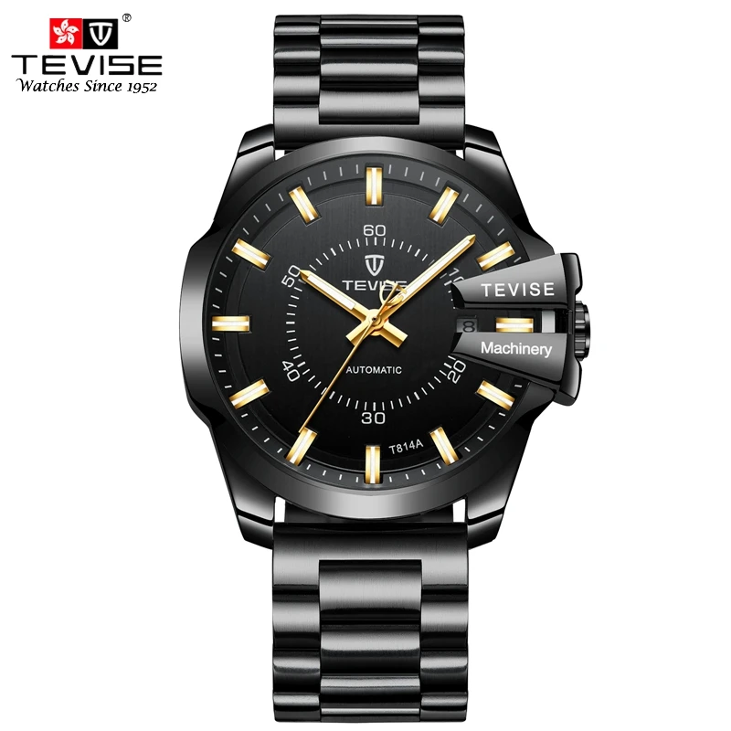 

TEVISE Luminous Men Watch Fashion Luxury Stainless Steel Wristwatch Automatic Mechanical Self Wind Casual Auto Date Watches T814