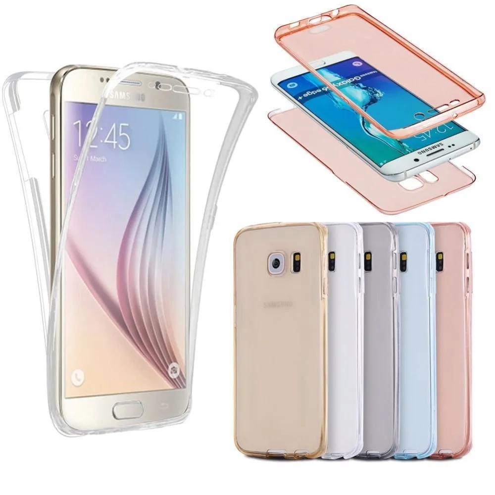 

For iPhone 7 5 5S 6 6S Plus For Samsung Galaxy A3 A5 A7 J3 J5 2016 S3 S4 S5 S6 S7 Edge Plus TPU 360 degree Clear Soft Cover Case