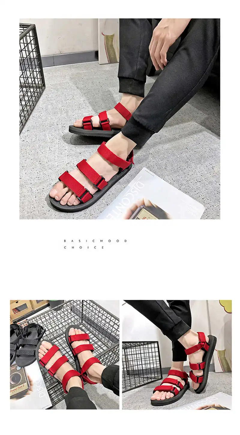 Сандалии мужские г. мужские сандалии-гладиаторы римская Мужская обувь Летние вьетнамки красные, черные сандалии на плоской подошве Большие размеры 44