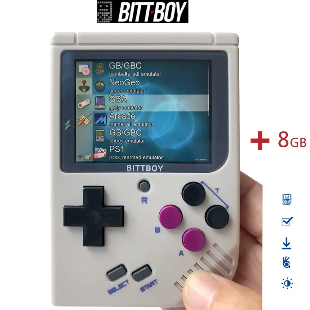 Цена Ретро видеоигра, BittBoy V3.5 + 8 Гб 32 ГБ, игровая консоль, портативные игровые плееры, консоль Ретро, загрузка еще игр с sd карты