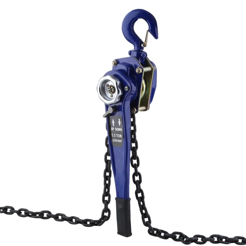 

Compact Manual Lever Block Crane Lifting Sling Tool Hand Chain Hoist Ratchet Hoist Pulley Pulling Force 1.5T