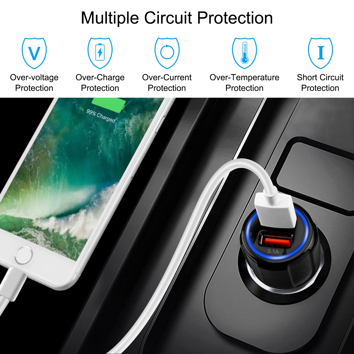 ل huawei شاحن سيارة سريعة تهمة 3.0 2.0 المزدوج Usb شاحن سيارة محول الشحن السريع شاحن سيارة Usb صغير الهاتف المحمول