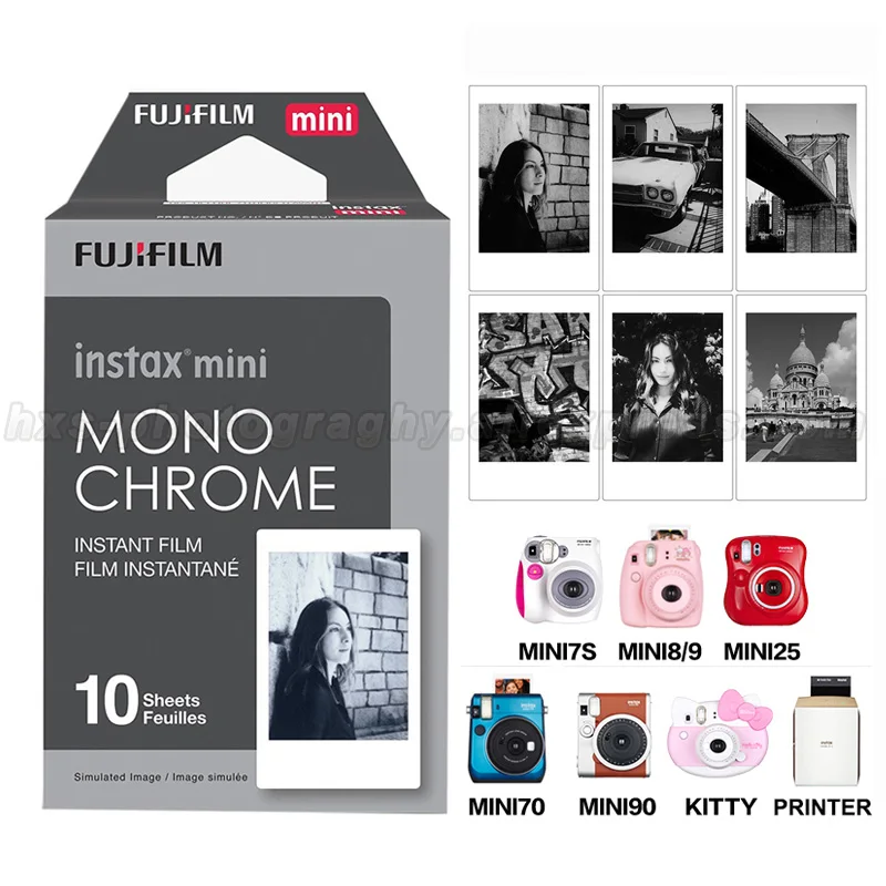 Оригинальная монохромная пленка Fujifilm Fuji Instax Mini 10 листов для мини камер 9 8 7s 90 25