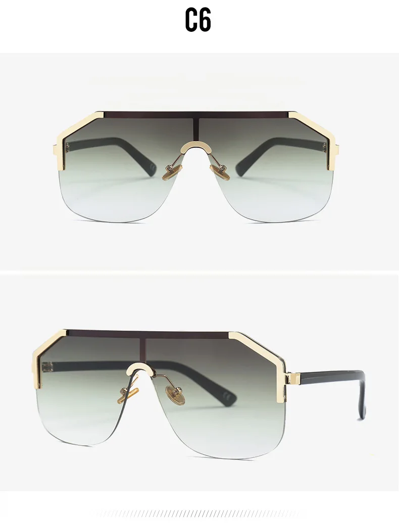 Очки с одной линзой, солнцезащитные очки для мужчин и женщин, модные градиентные Оттенки UV400, винтажные очки Oculos 46433
