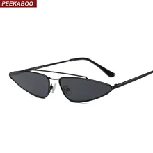Peekaboo маленькие треугольные солнечные очки Женские брендовые дизайнерские металлические розовые золотые черные солнцезащитные очки «кошачий глаз» для женщин подарок uv400