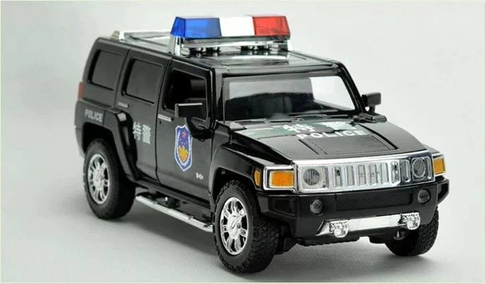 124 Alloy Diecast Police Car Model For Hummer  H3-8