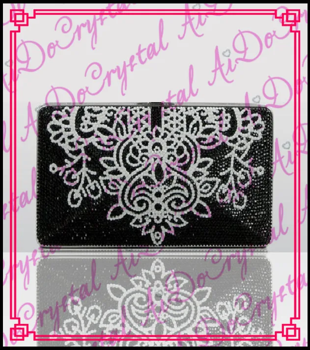 Aidocrystal totem pattern black color unique women s clutch handbag