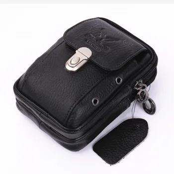

040718 new hot man leather waist bag male small messenger bag