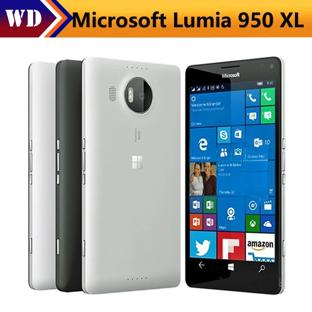 

Microsoft Lumia 950 XL Original Unlocked Windows 10 Mobile Phone 4G LTE GSM 5.7'' 20MP Octa Core 3GB RAM 32GB ROM 3340mAh