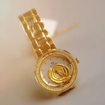 

New Hot Sale No Digital Rhinestone Scale Dial Watch Women's Fashion Watch Gold Silver Rose Gold Chronograph Fashion & Casual