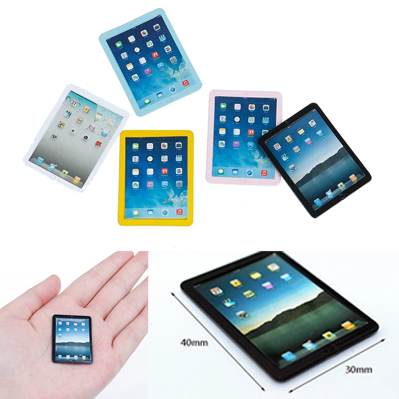 

1Pcs Mini Metal Tablet Computer Model Simulation Tablet PC Toys Doll House Decoration 1/12 Dollhouse Miniature Accessories
