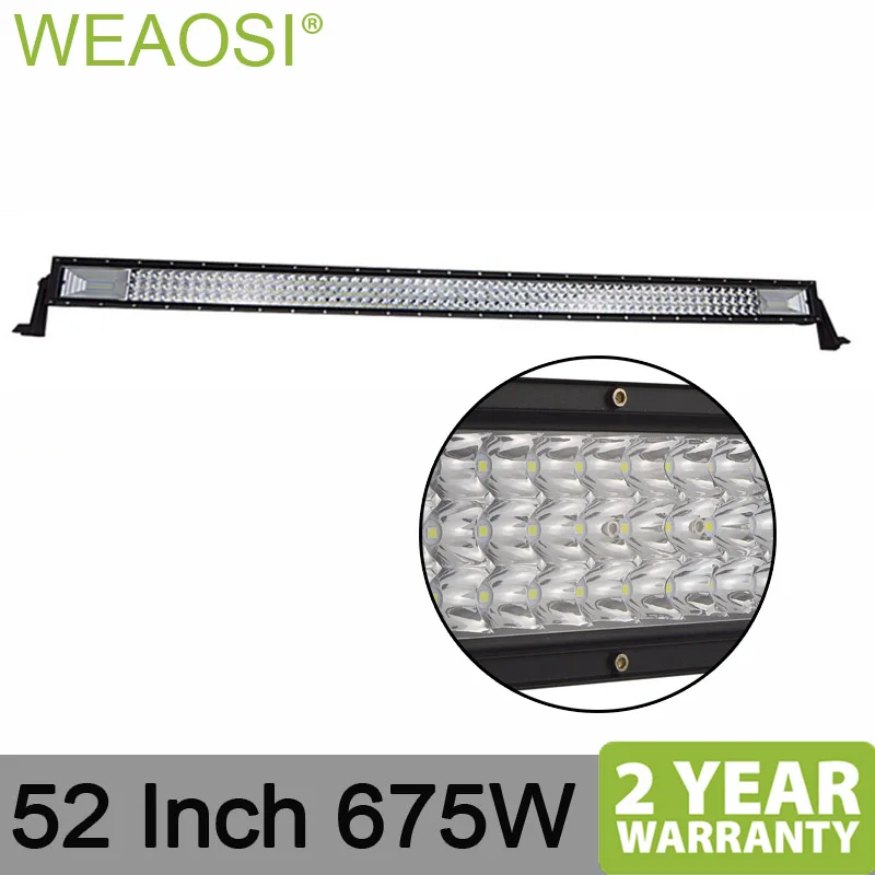 

Russia inventory new item waterproof strong Straight high quality LED light bar 4x4 car 3 rows waterproof 52 Inch 675W