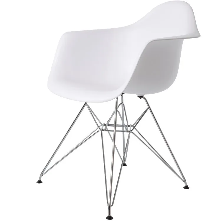 Современный дизайн обеденное кресло/пластиковые и металлические стальные ножки, обеденный стул/Современная Классическая Популярная мода Лофт Armchair-4PCS набор - Цвет: White