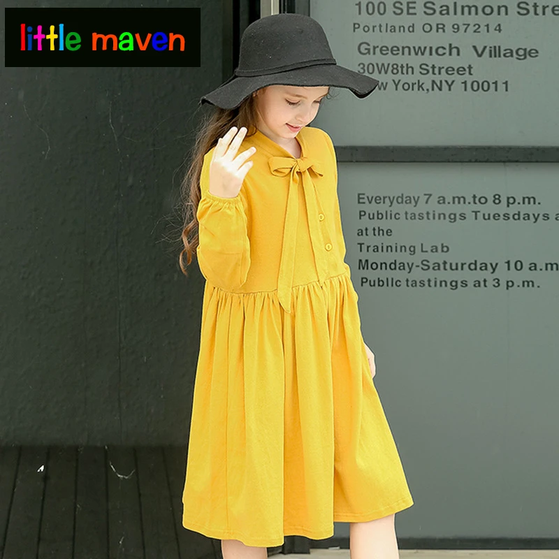 

Autmn Girl Princess Dresses in Preppy Style for Party School Program Girls Clothes Big Bow children's dress Vestido infantil