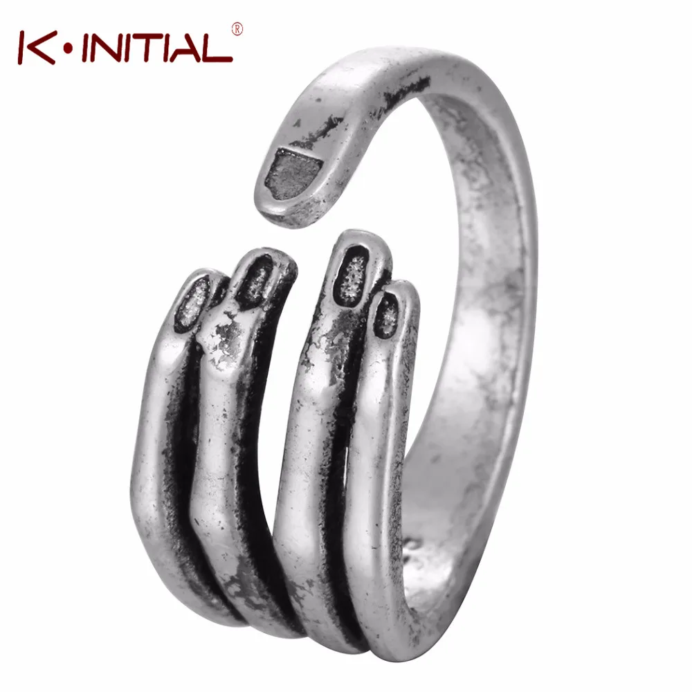 new skeleton Silver hand rings for man vintage male finger ring fashion party jewelry