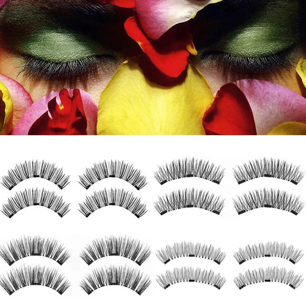 

Magnetic False Eyelashes Sticky-free Handmade Black Synthetic Material China False Eyelashes Beauty