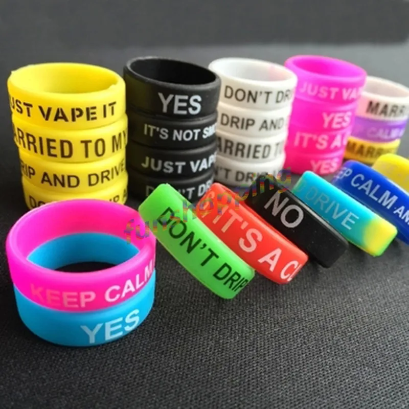 50 шт./лот E сигареты противоскользящее кольцо Силиконовое резиновое кольцо для электронной сигареты кольцо для механического мод с несколькими цветами