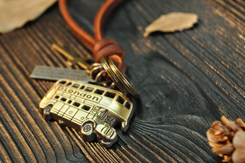 NIUYITID 100% Genuine Leather Jewelry Boys Necklaces Men Bus Pendant Alloy Metal Necklace Women Neckless High Quality (5)