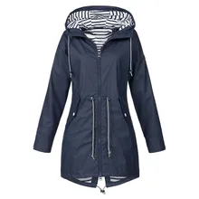 Womens Solid Rain Jacket Outdoor Jackets Waterproof Hooded Raincoat Windproof Chaquetas Mujer 2019 Veste Femme Printemps 5.24