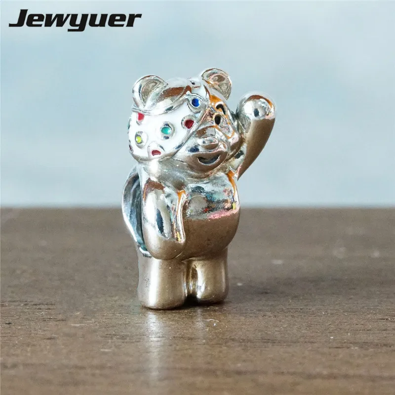 

2017 New Christmas collection Animals bear Charms 925 sterling silver fit charm beads DIY for Christmas gift fine jewelry BE255