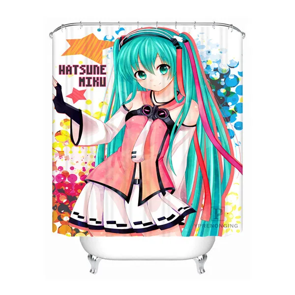 Пользовательские Hatsune. Miku. полная ванная комната приемлемая занавеска из полиэстеровой ткани занавеска для ванной#180320-01-158 - Цвет: Shower Curtain