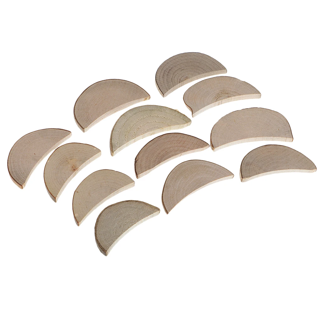 Assorted Sizes Rustic Wood Log Slices Discs Cutout Circle Semicircle Wood Disks Crafts Paint Decor For Wedding DIY Decorations