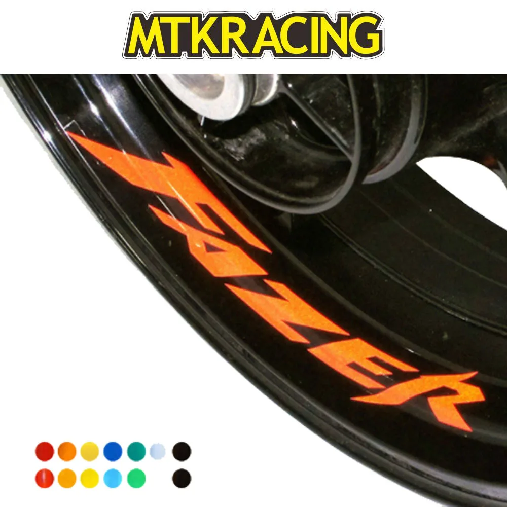 

MTKRACING Free shipping 8 X CUSTOM INNER RIM DECALS WHEEL Reflective STICKERS STRIPES FIT YAMAHA FAZER