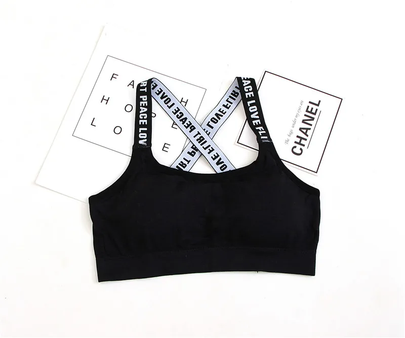 Hot Sale Kids Sports Training Bra for Teenage Girl Underwear Bras Solid Color Wireless Cotton Girls Bra