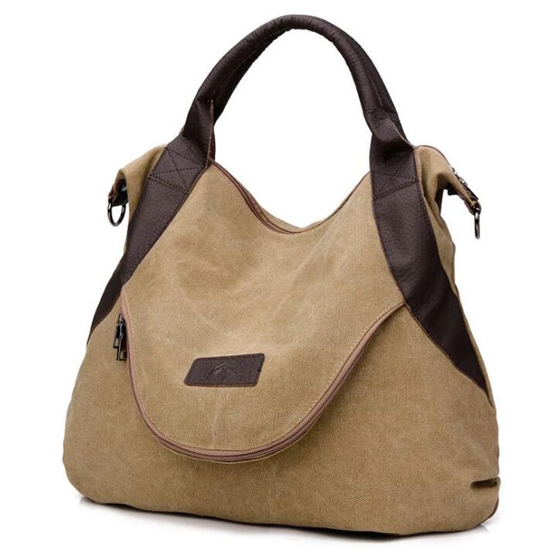 

Women shoulder bags Canvas New 2018 Vintage large capacity solid handbags for women bags for daily and versatile