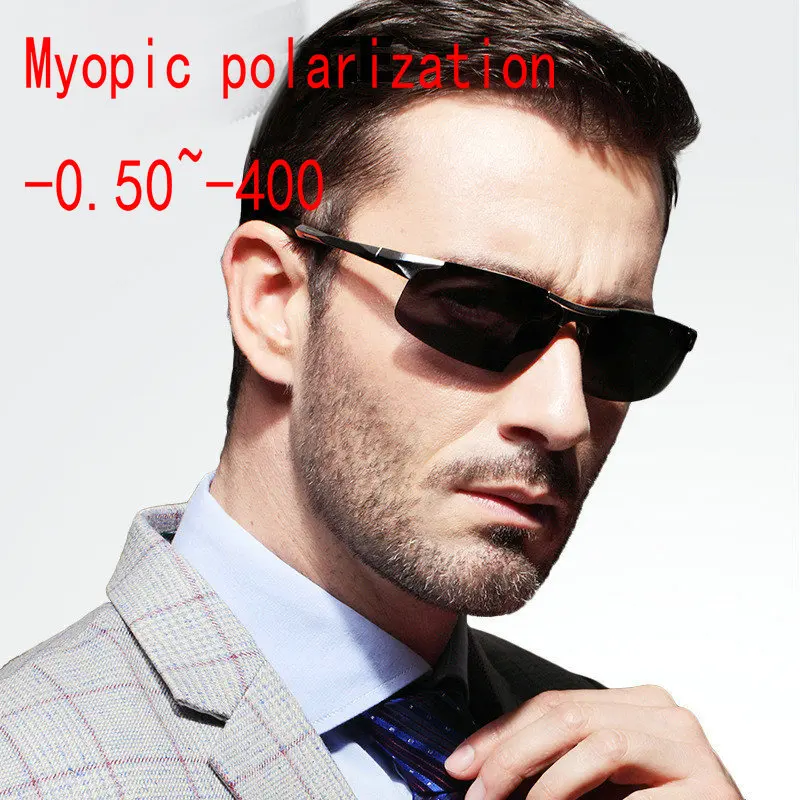 

Aluminum magnesium Diopter Sunglasses for Men Square Myopia Prescription Sun Glasses Driving Polarized Sunglasses FML