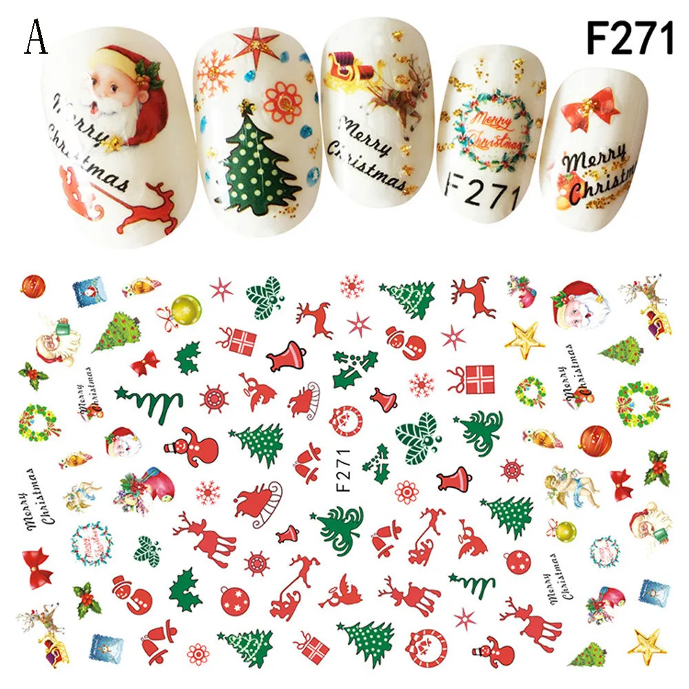 

ROSALIND Christmas 3D Nail Art Stickers Snowflakes & Cute Snowmen Decal Christmas Nails Sticker Size 6cm * 1cm