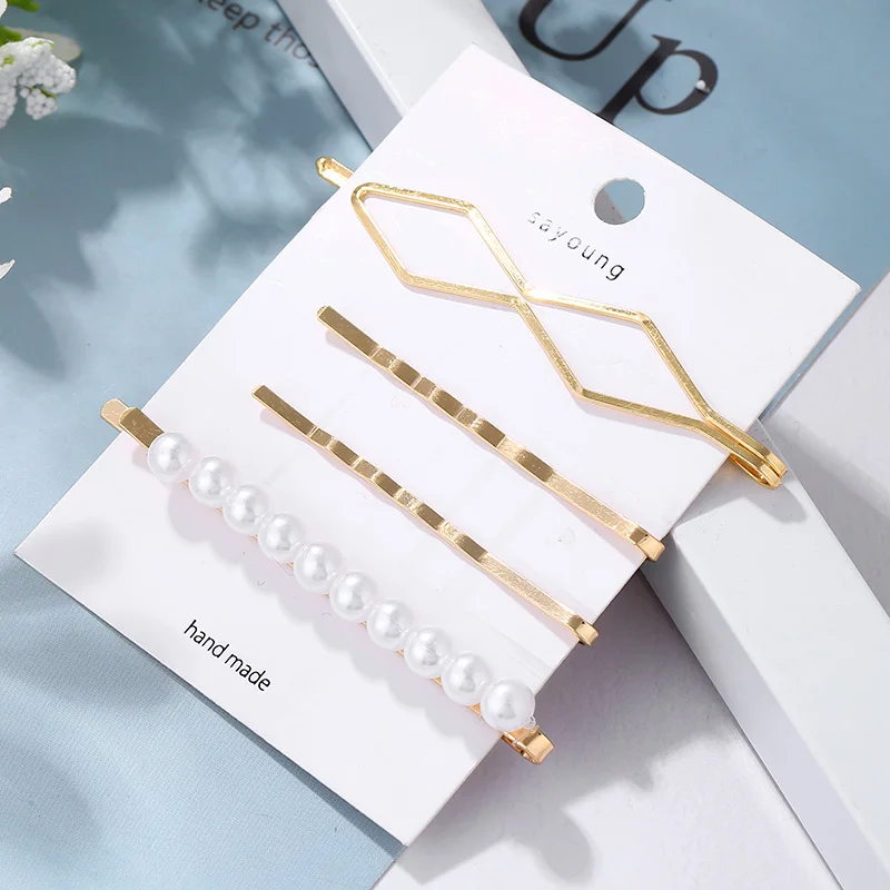 H324 Hair Clips & Pins Metal Hairpins With Pearls Hair Pins Jewelry Accessories