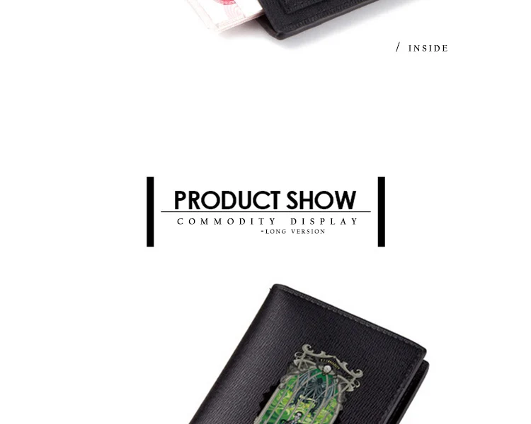 Cthulhu Mythos Wallet PU Long Short Bilfold Purse with Coin Change Zip Pocket Men Best Wallets (7)