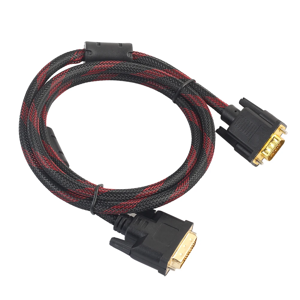 

1.4m DVI Male to VGA Male Cable DVI-I 24+5 Turn To VGA Connect Wire cord DVI-I to VGA Video Line for HDTV DVD Notebook