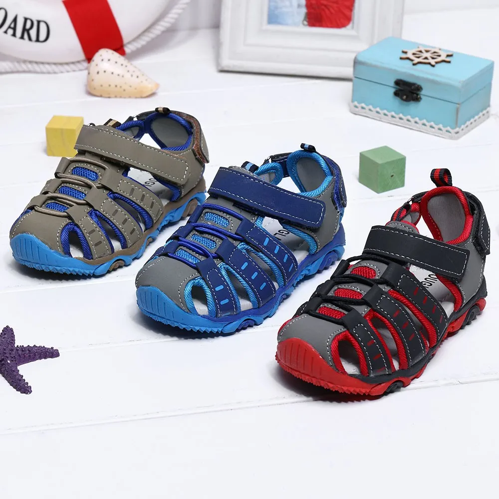 Детская обувь для мальчиков и девочек; летние пляжные сандалии с закрытым носком; кроссовки