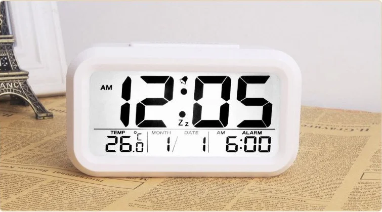 

LCD Display Digital Sensor Alarm Clock Snooze Temperature Backlight Electronic Multifunction Table Clock