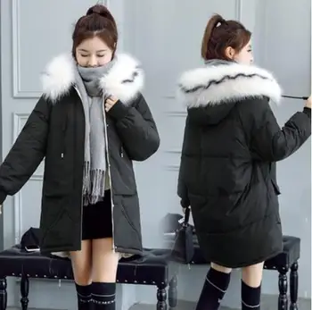 

2019 New Arrival Women Winter Jacket Warm Thicken Hooded With Fur Collar Female Long Parka High Quality Coat