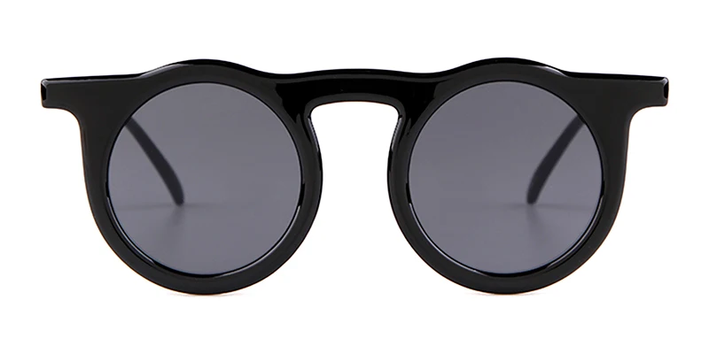WHO CUTIE, черные круглые готические солнцезащитные очки для женщин и мужчин, фирменный дизайн, Ретро стиль, круглая оправа, солнцезащитные очки, 684 - Цвет линз: C1