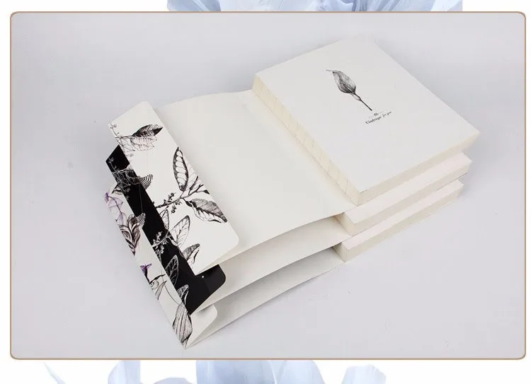19 см x 25.6 см, b5 Винтаж птица цветок эскиз книга, белый пустой внутри страницы Sketchbook
