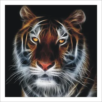 

Fashion Diamond Embroidered Cross Stitch Set 5D DIY Diamond Tiger Head Pattern Mosaic Sticker T078