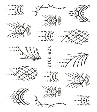 1 шт черный цветок лоза ногтей воды стикер лист кружева дизайн слайдер дизайн ногтей Наклейка Красота фольги украшения