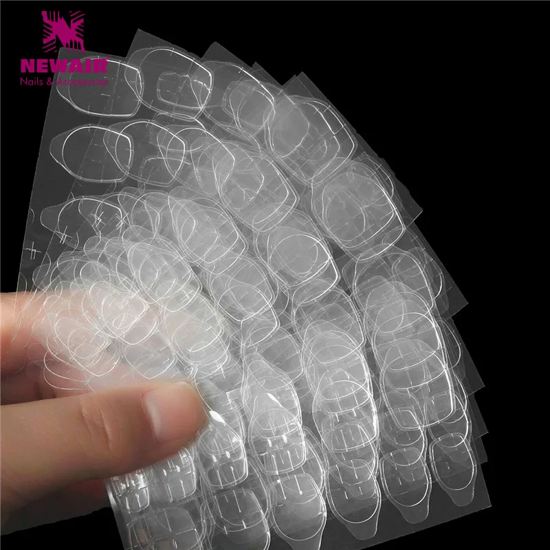 

20 Sheet Big Adhesive Double-Sided Glue Nail Stickers Transparent Tapes Suit Big False Nail Tips Nail Art