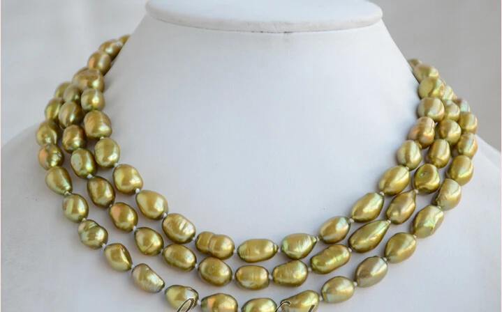 

fastZ6528 13mm bronze baroque freshwater cultured pearl necklace 50inch
