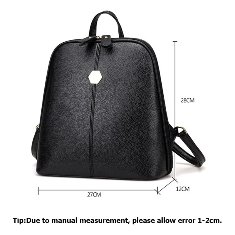 Women Backpack PU Leather Black Female Shoulder Bags Small Ladies Handbags Designer Fashion Girls School Backpack Rucksack BP0185 (5)